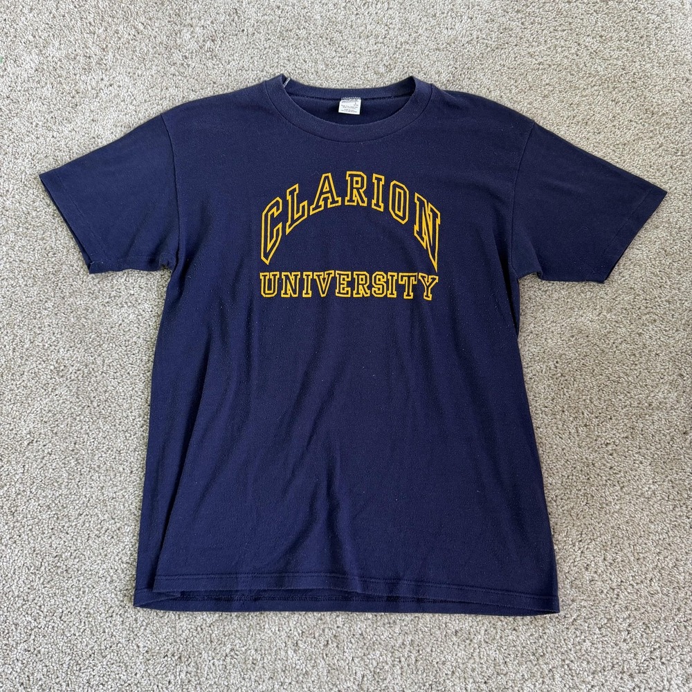 Vintage Clarion University Shirt Mens Large Blue NCAA College Sportswear Tee